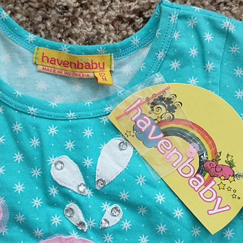 NWT Turquoise shirt size 12m havenbaby - Picture 2 of 3